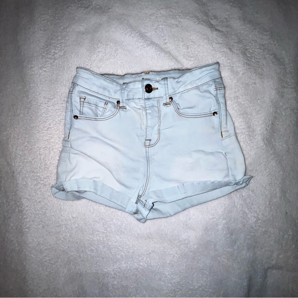 High Rise Light Blue Shorts
